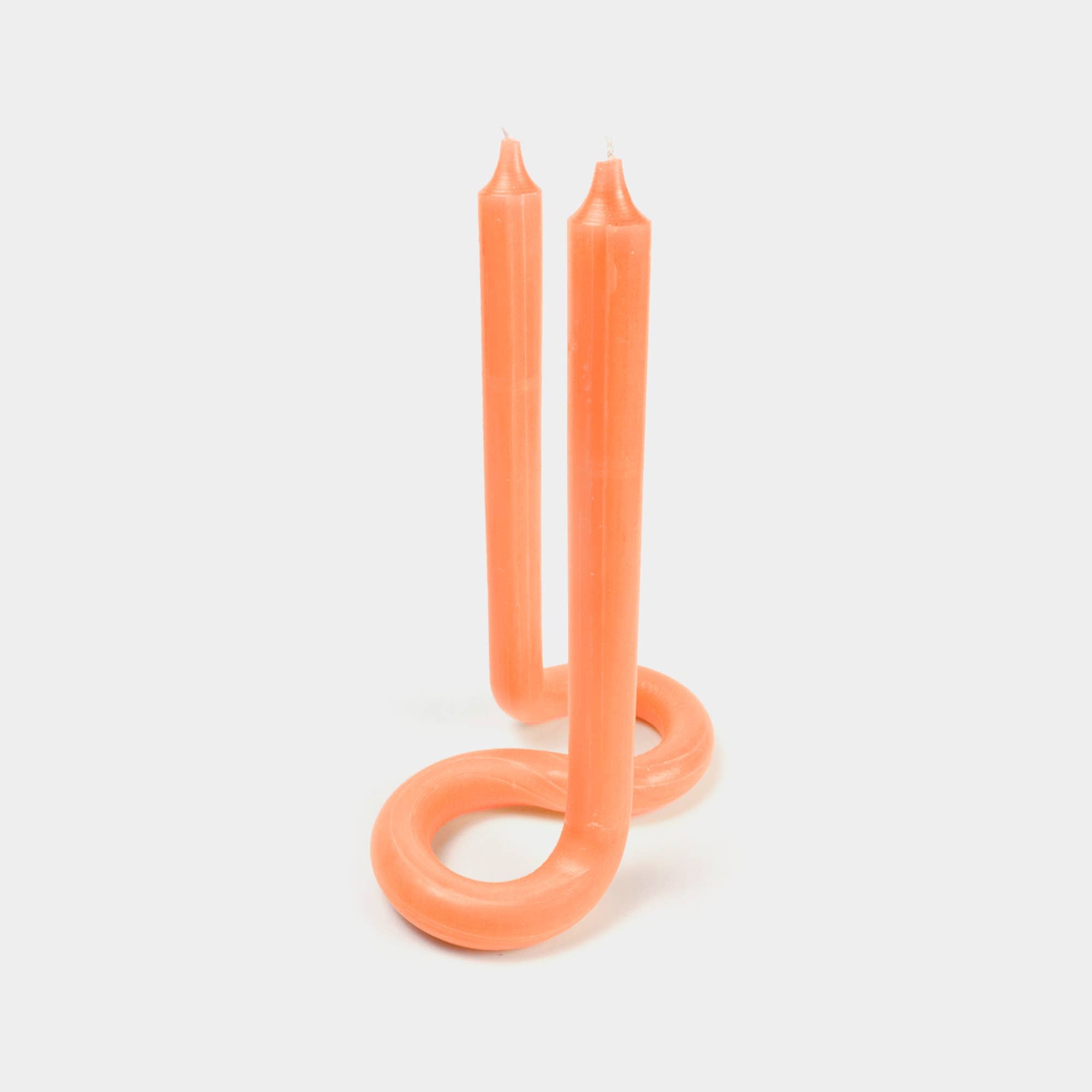 Twist Candle Sticks by Lex Pott, 9.5" Tall, Orange