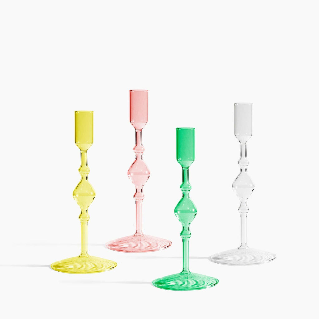 Glass Candlestick Holder in Tall