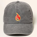 Fire Embroidered Cotton Baseball Cap