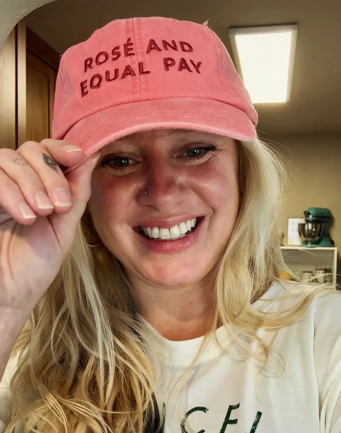 Rosé and Equal Pay Baseball Hat - wine lover gifts