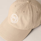 Dad Happy Face Designed Embroidered Baseball Cap