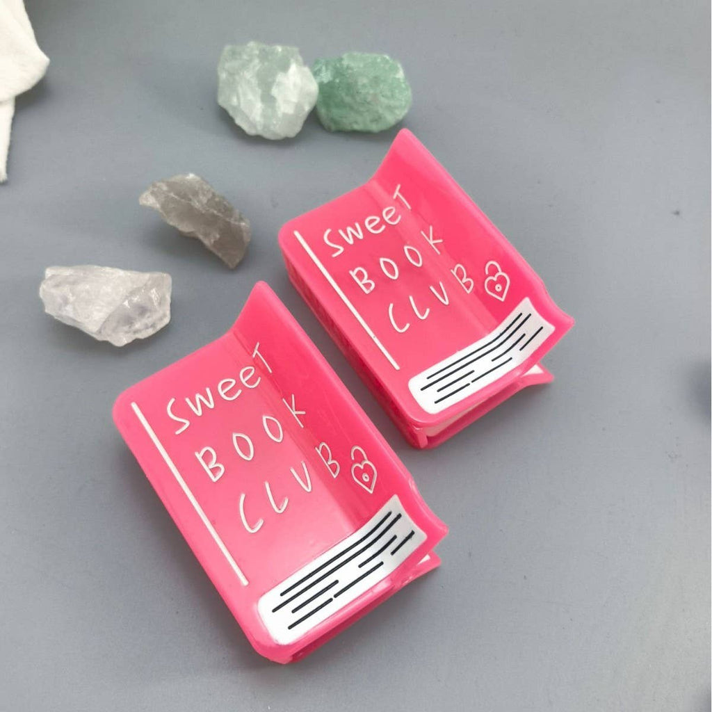 “Sweet Book Club”  Book Hair Claw Clip