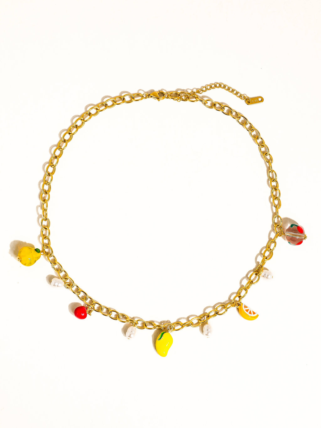 Positano 18K Gold Non-Tarnish Fruit Charm Necklace
