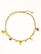 Positano 18K Gold Non-Tarnish Fruit Charm Necklace
