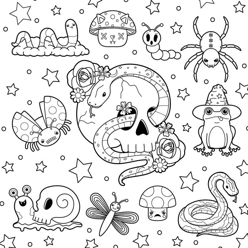 Creepy Cute Goth Coloring Book