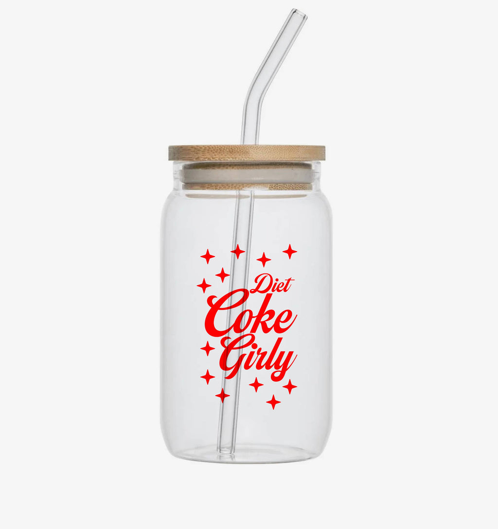 Diet Coke Girly Beer Can Glass