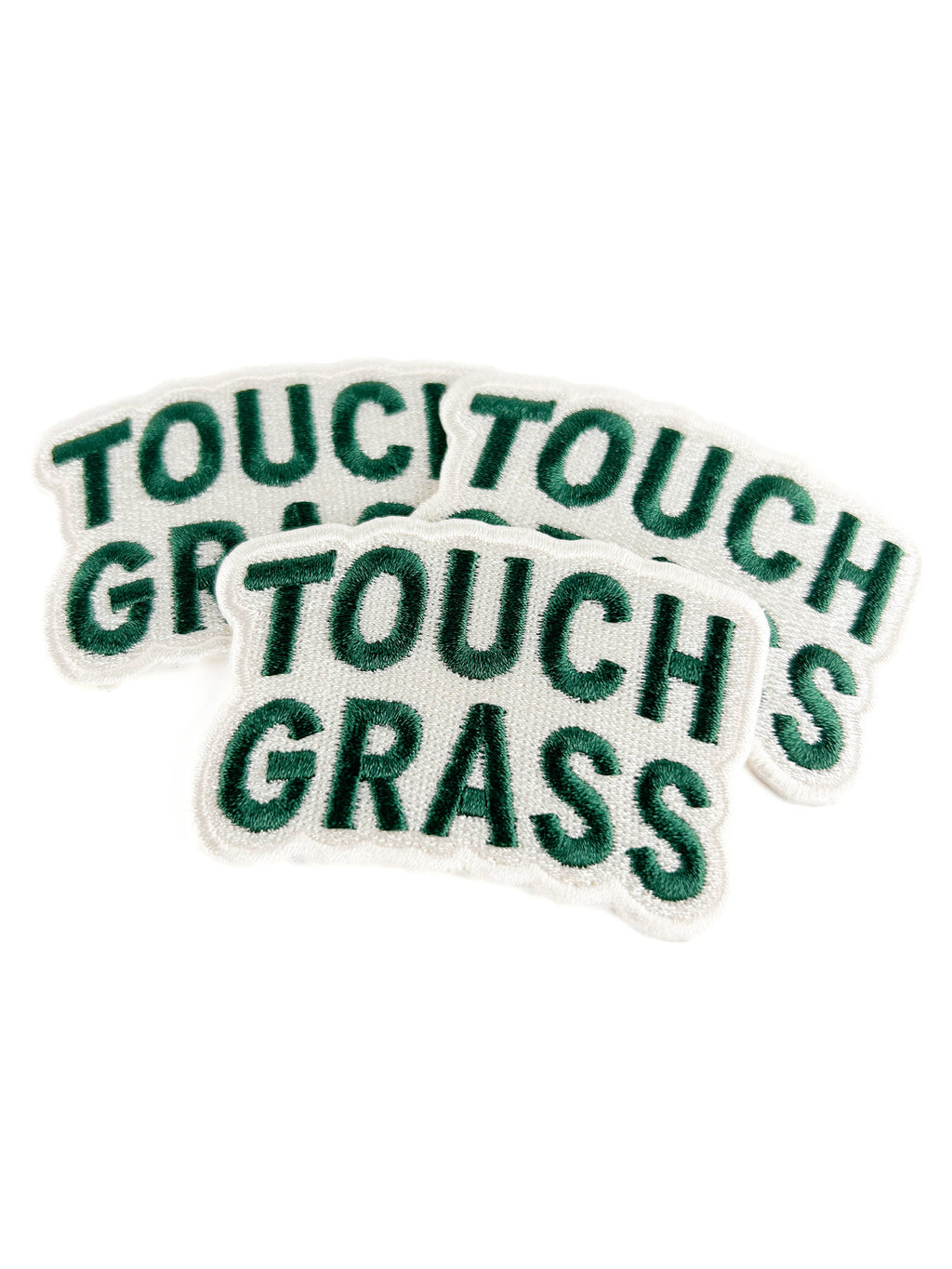 Touch Grass Embroidered Patch Funny Outdoors Iron On Patch