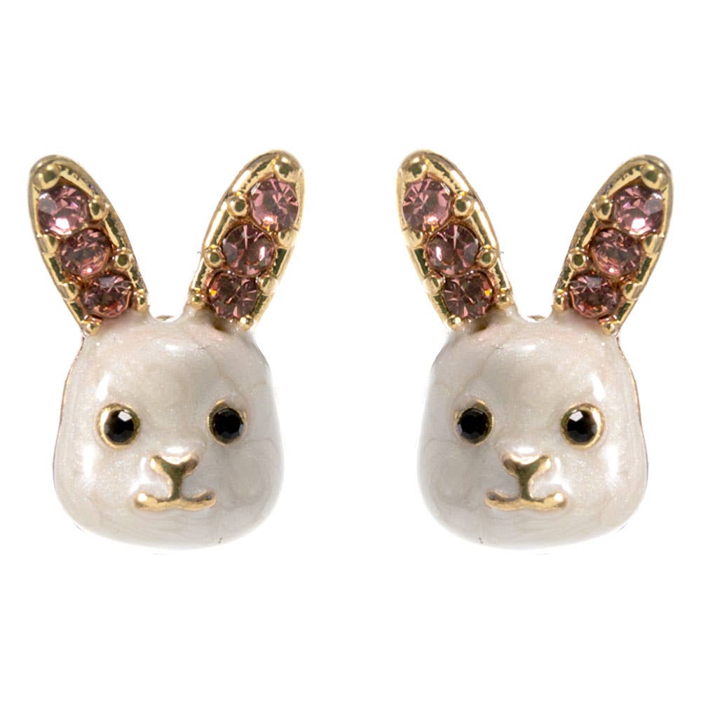 Enamel Easter Bunny Stud Earrings
