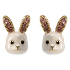 Enamel Easter Bunny Stud Earrings