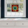 Red & Teal Quilt Square