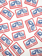 Shuck Yeah Embroidered Iron-on Sew-on Patch Oyster Beach
