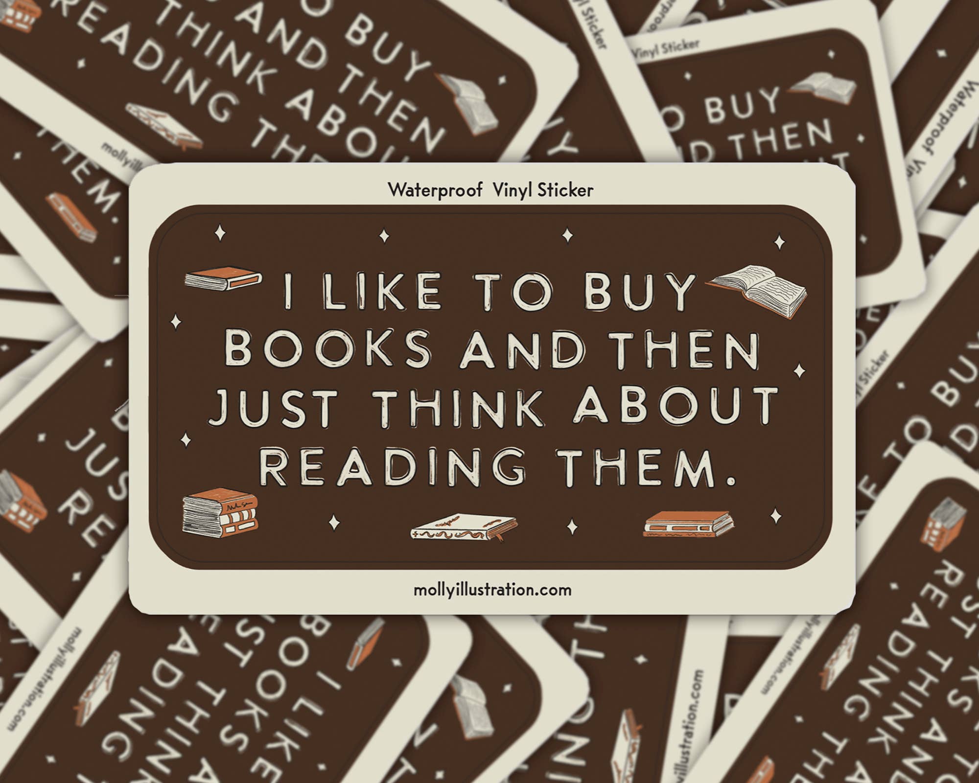 I Like to Buy Books Waterproof Vinyl Sticker