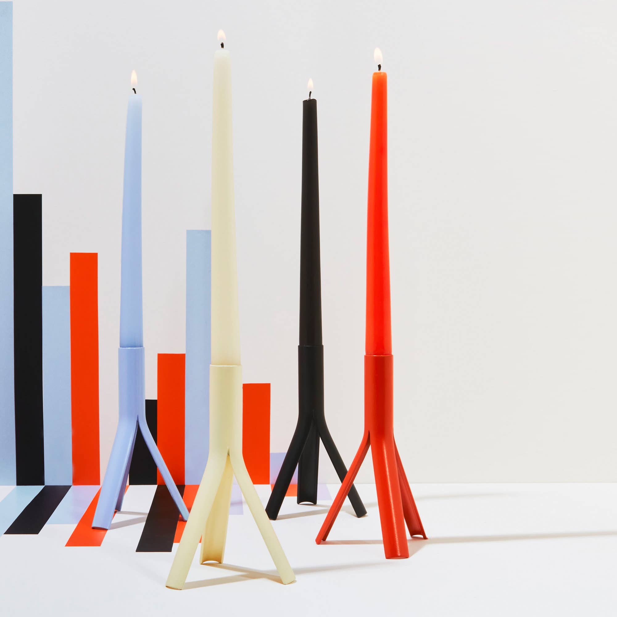 Rocket Taper Candle Holder by Lex Pott - 6.5", Orange, Steel