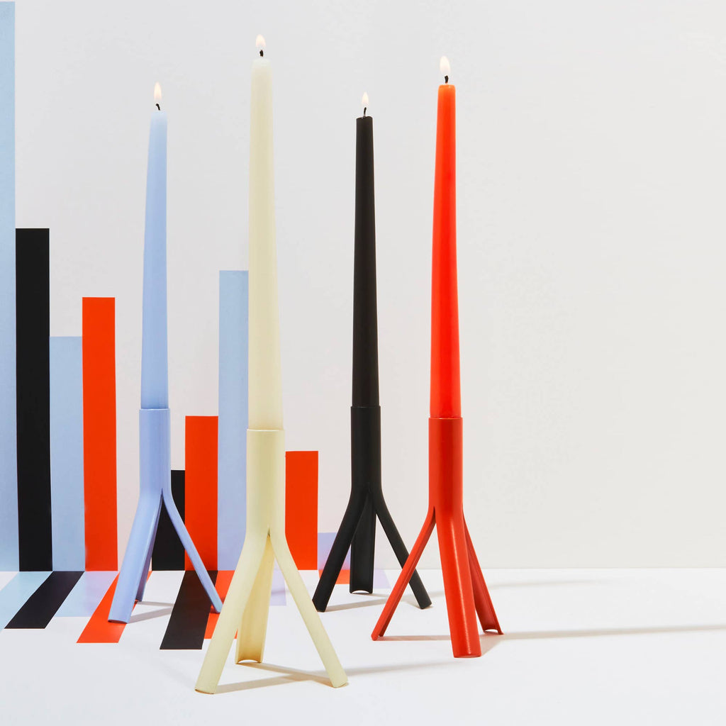 Rocket Taper Candle Holder by Lex Pott - 6.5"H, Black, steel