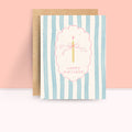 Blue Stripes Birthday Card