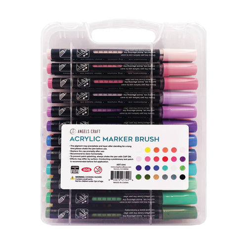 Acrylic Brush Markers - 24ct with Organizer Case
