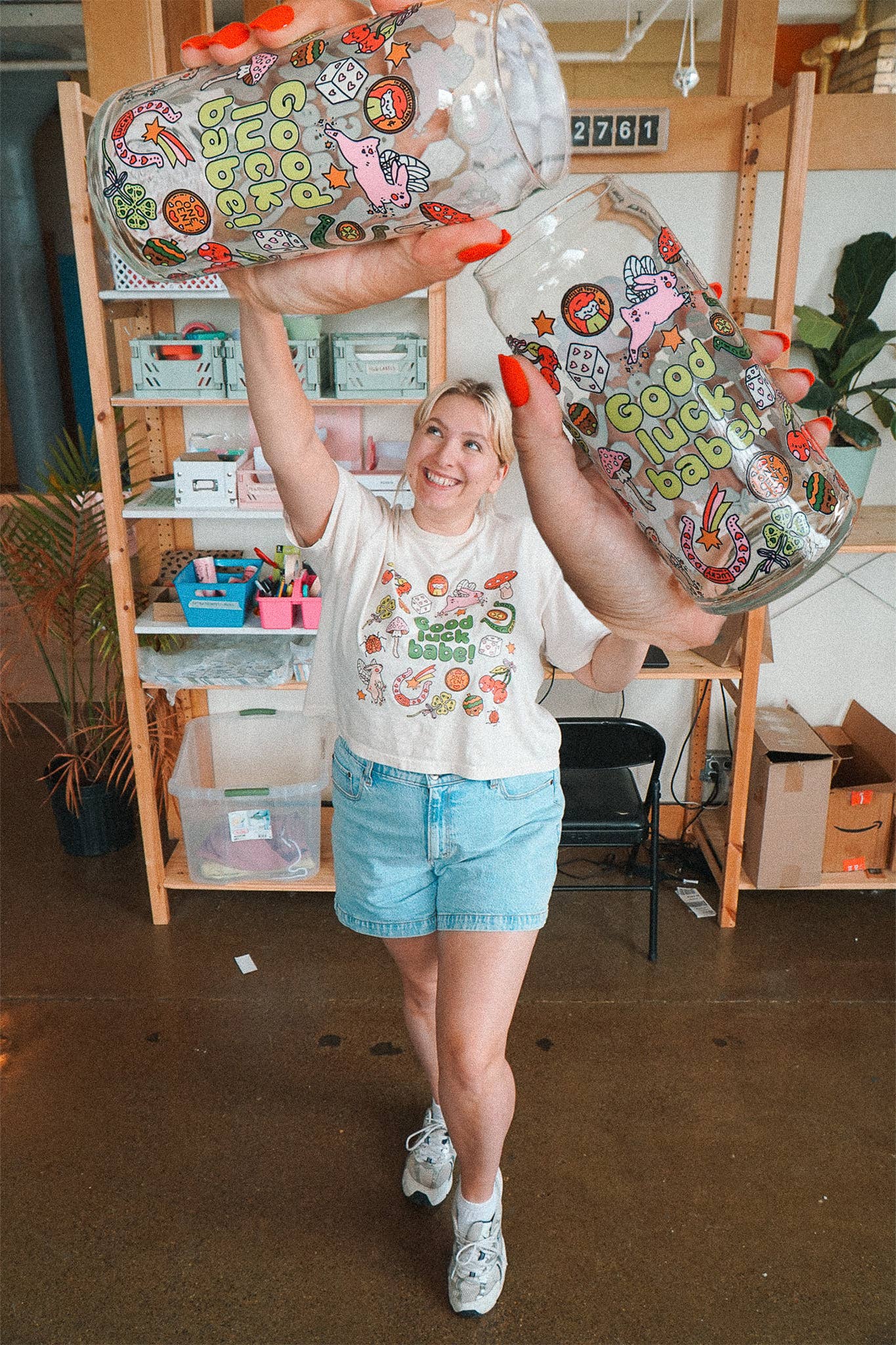 Good Luck Babe 20oz Can Glass | charms & cute vibes