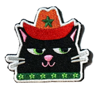 Cats in Hats Embroidered Patch Pair
