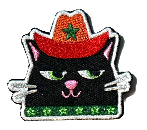 Cats in Hats Embroidered Patch Pair