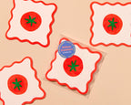 Crudite Letterpress Vellum Coasters - Tomato (Set of 4)