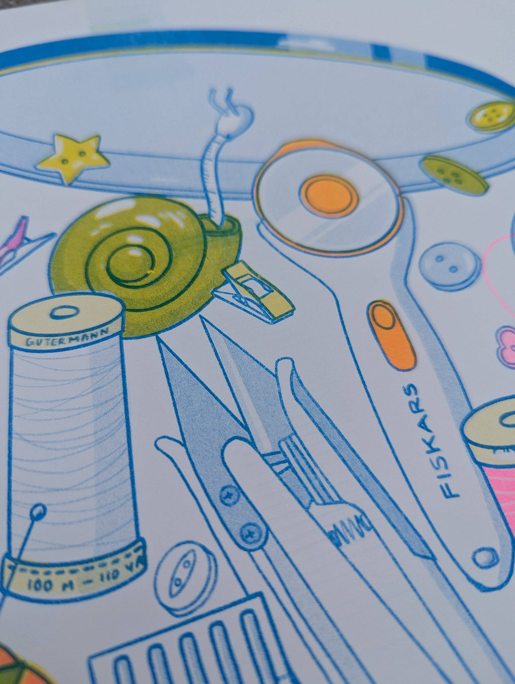 Butter Cookie Sewing Supplies |  Risograph Print