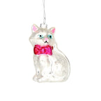 Silver Cat Christmas Ornament