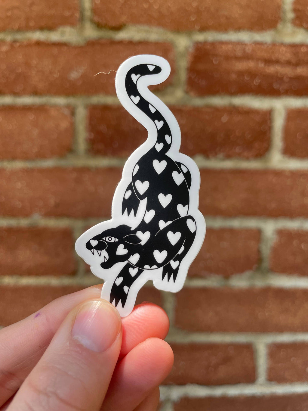 Black Heart Panther Sticker