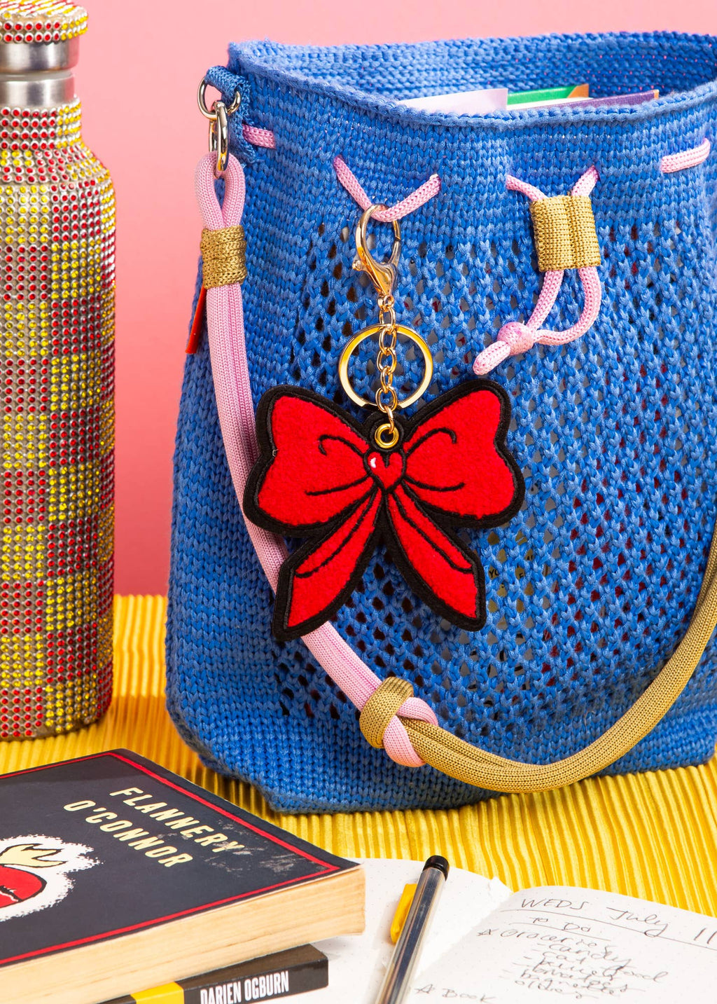 Red Bow Bag Charm Keychain