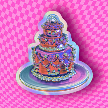 Chrome Cake Holographic Stickers