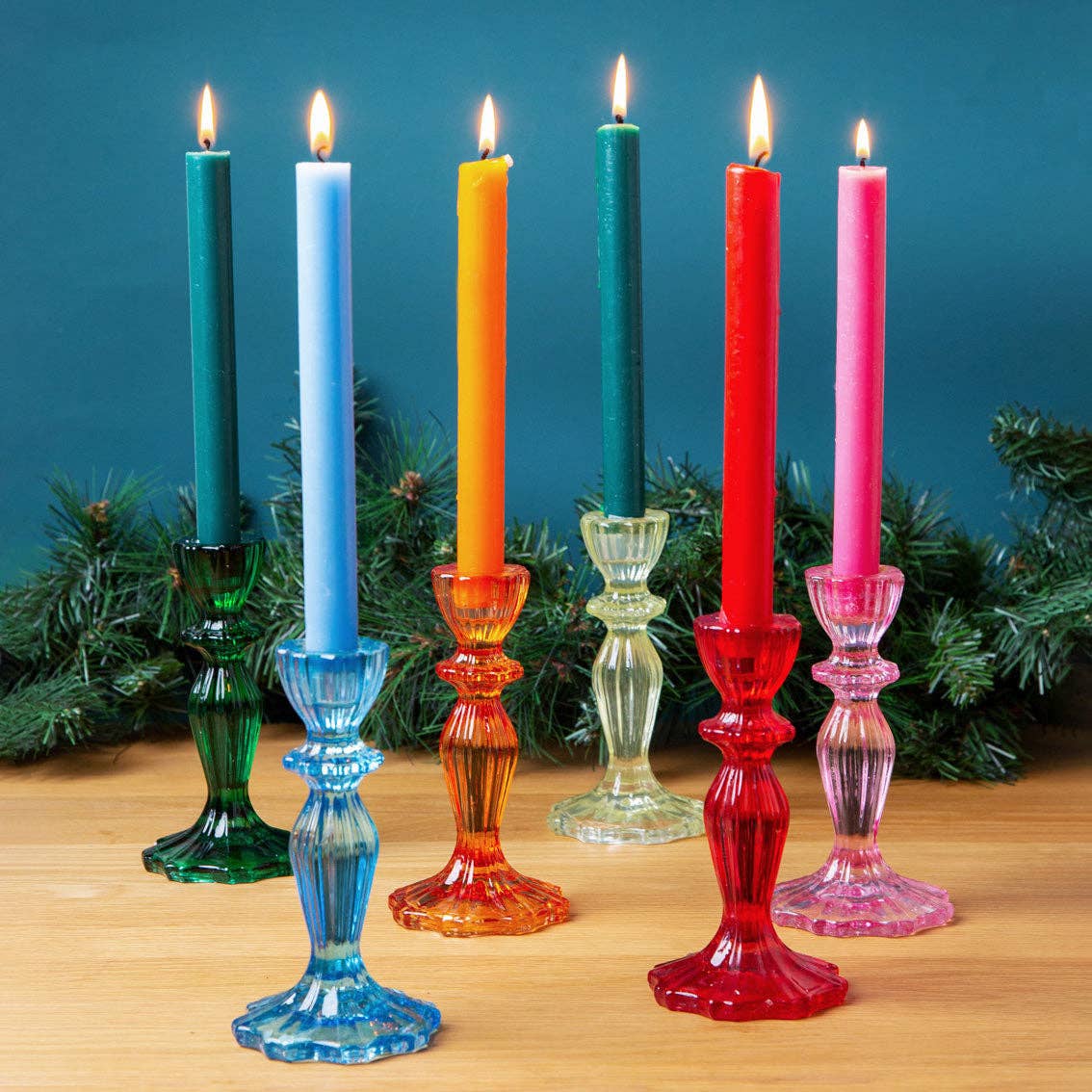 Orange Glass Candle Holder | Fall Decor |