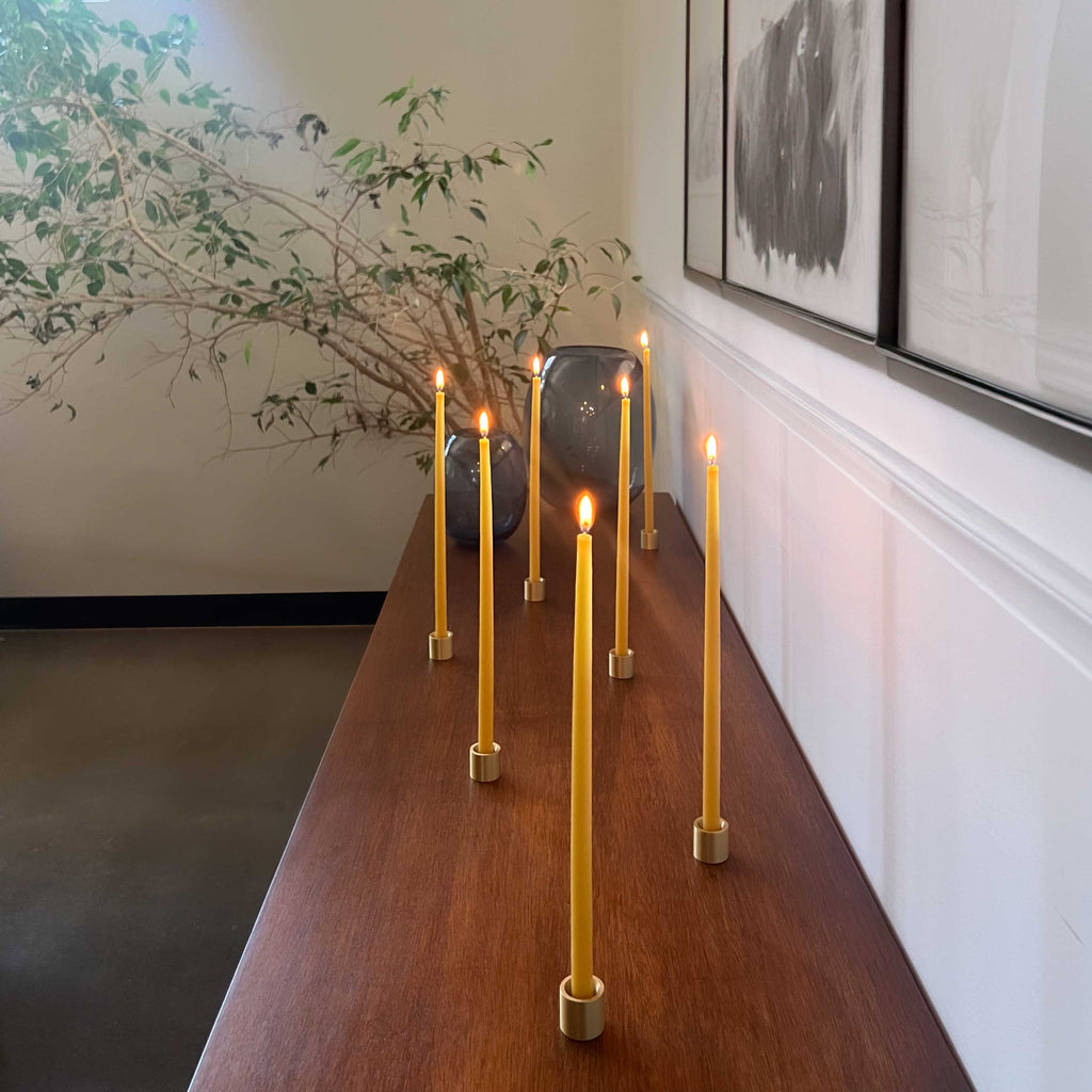 Thin Taper Candle Holder - Solid Brass