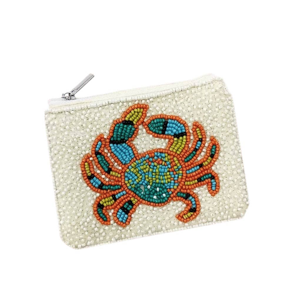 Crab seed Beaded Mini Pouch Bag