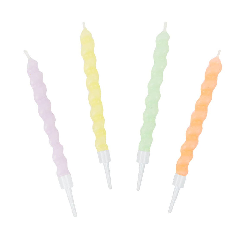 Pastels Twirl Birthday Candles - 8 Pack | Cake Candles |