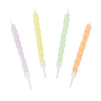 Pastels Twirl Birthday Candles - 8 Pack | Cake Candles |