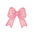 Pink Coquette Bow, Dainty Ribbon, Embroidered, Iron on Patch