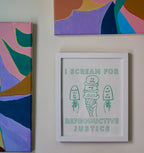 Ice Cream for Reproductive Justice Art Print - feminist art