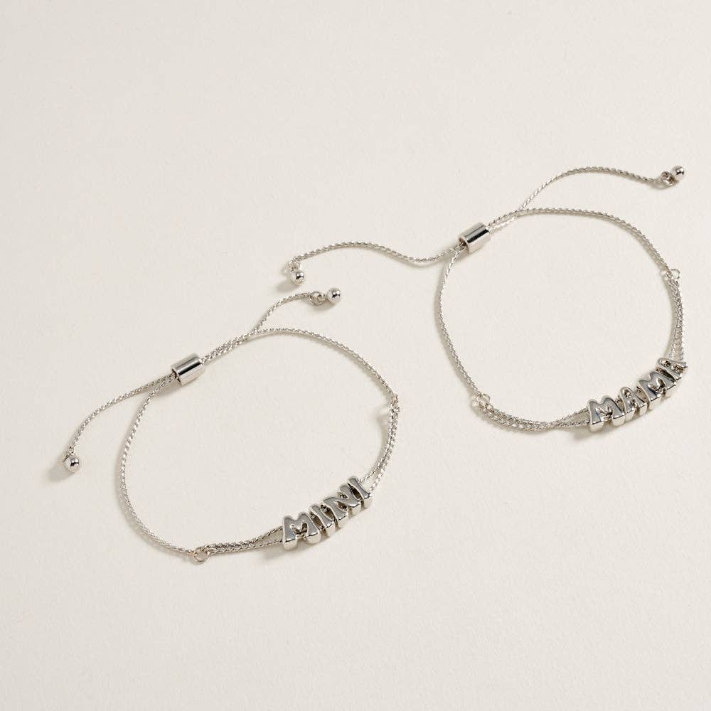 7.25 Inch Metal Puffy Mama Mini Pendant Bracelet