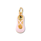 Ballet Shoe Gold Pink Charm