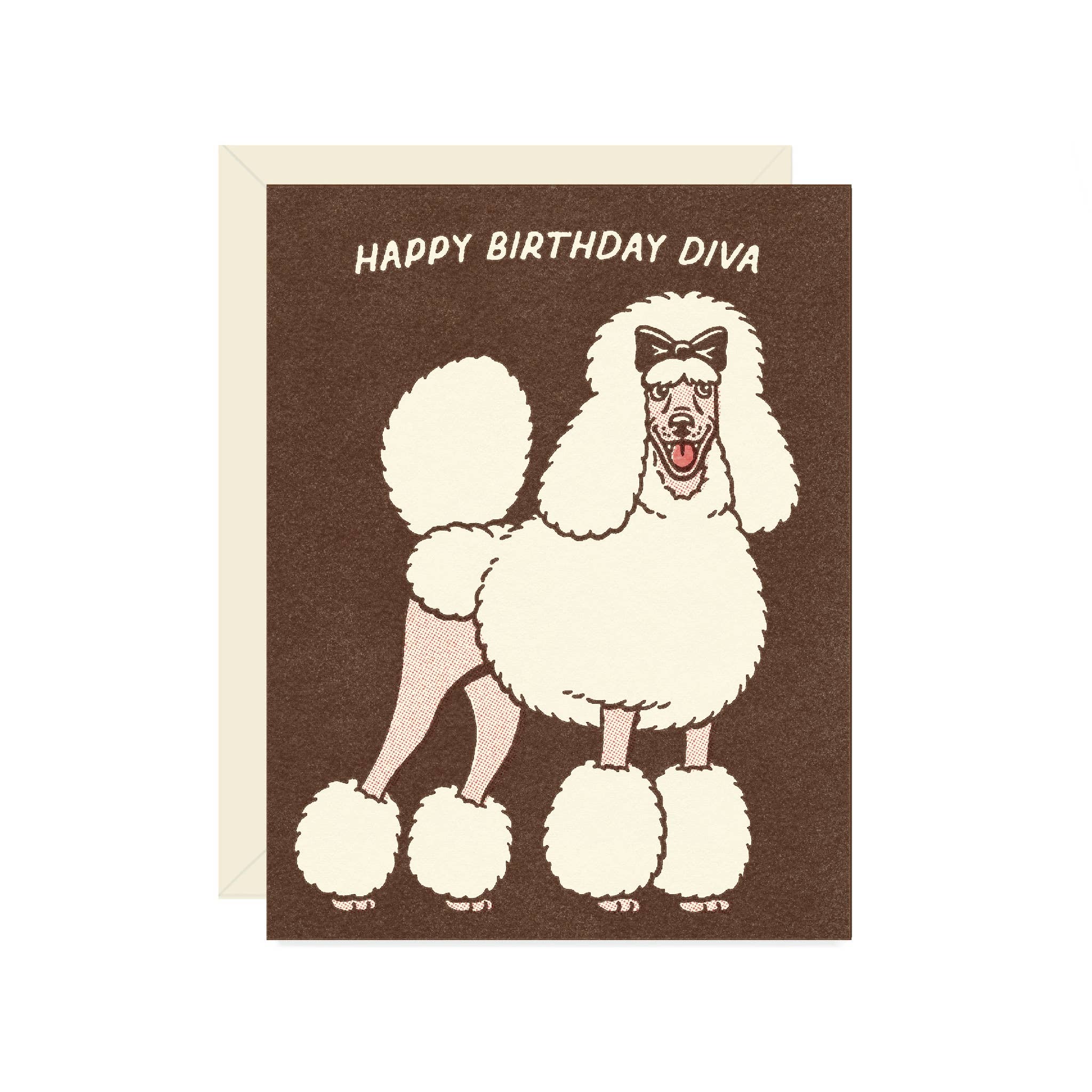 Diva Poodle Birthday Greeting Card 