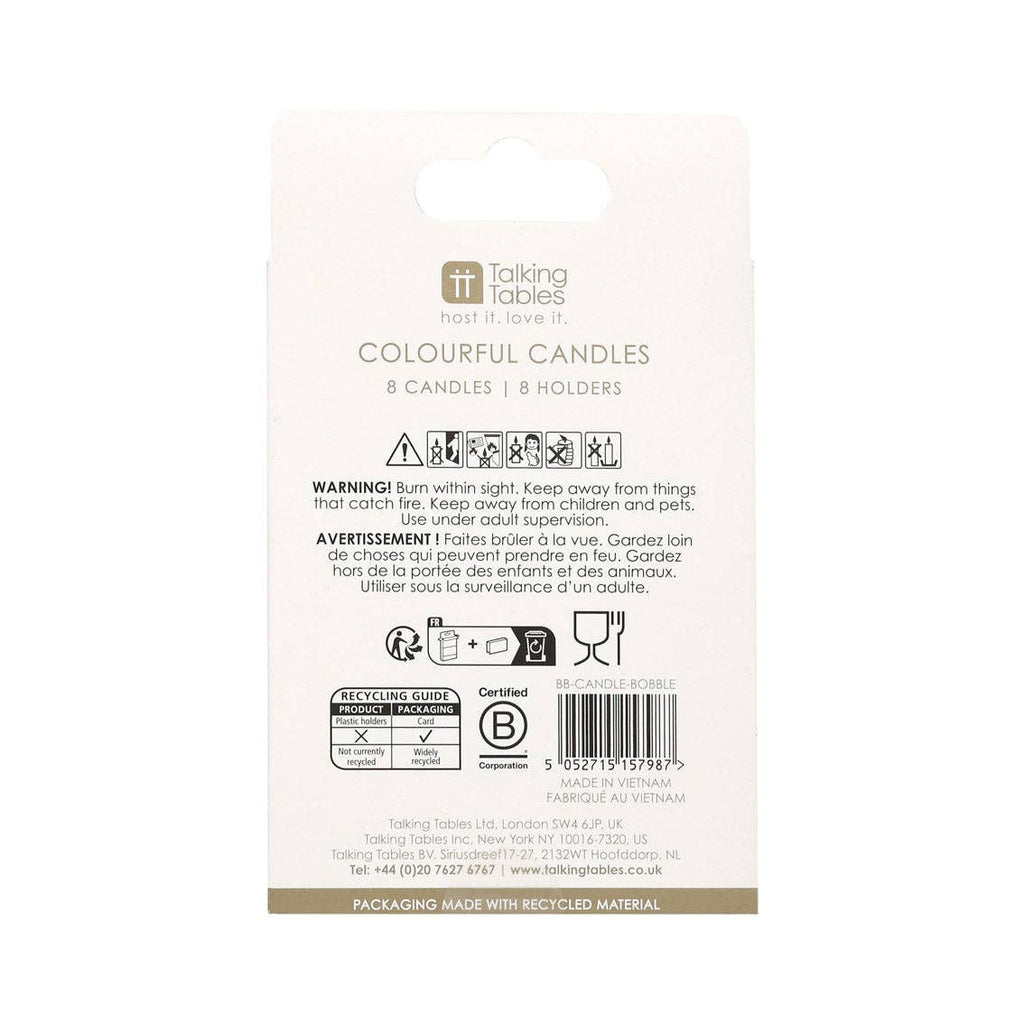 Bobble Birthday Candles - 8 Pack | Cake Candle |