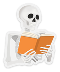 Clear Books and Bones Sticker