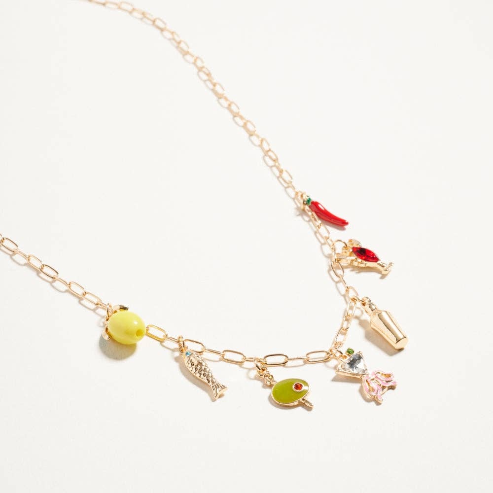 18 In Mediterranean Beach Vacation Charm Necklace