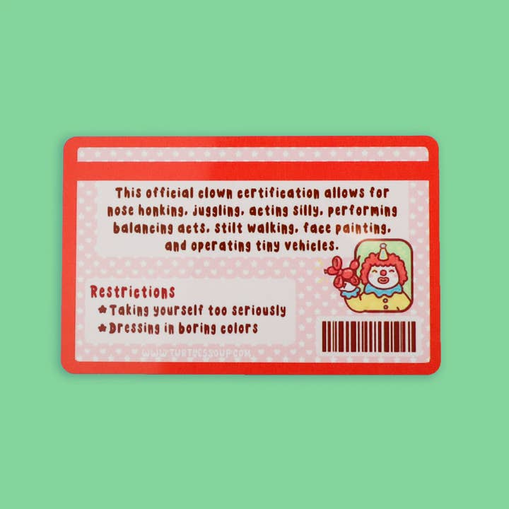 Certified Clown Fake Drivers License
