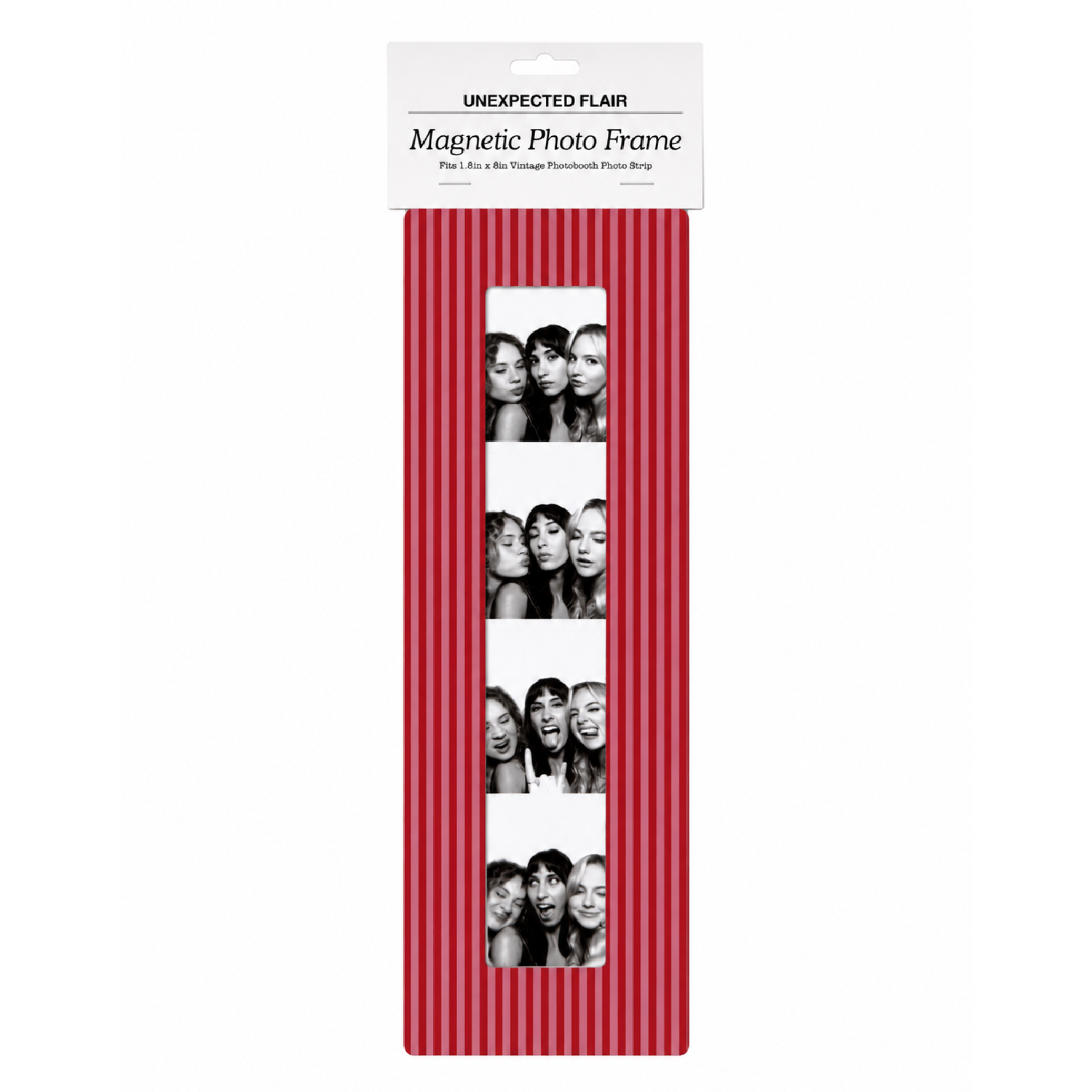Magnetic Vintage Photobooth Frame - Pink & Orange Stripe