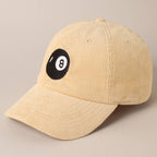 8 Ball Embroidered Corduroy Cap