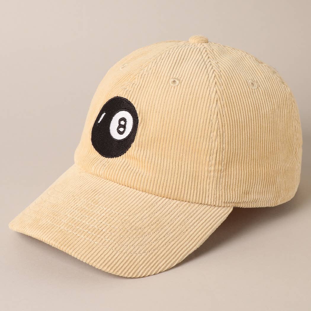 8 Ball Embroidered Corduroy Cap