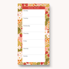 Floral Magnetic Meal Plan Notepad