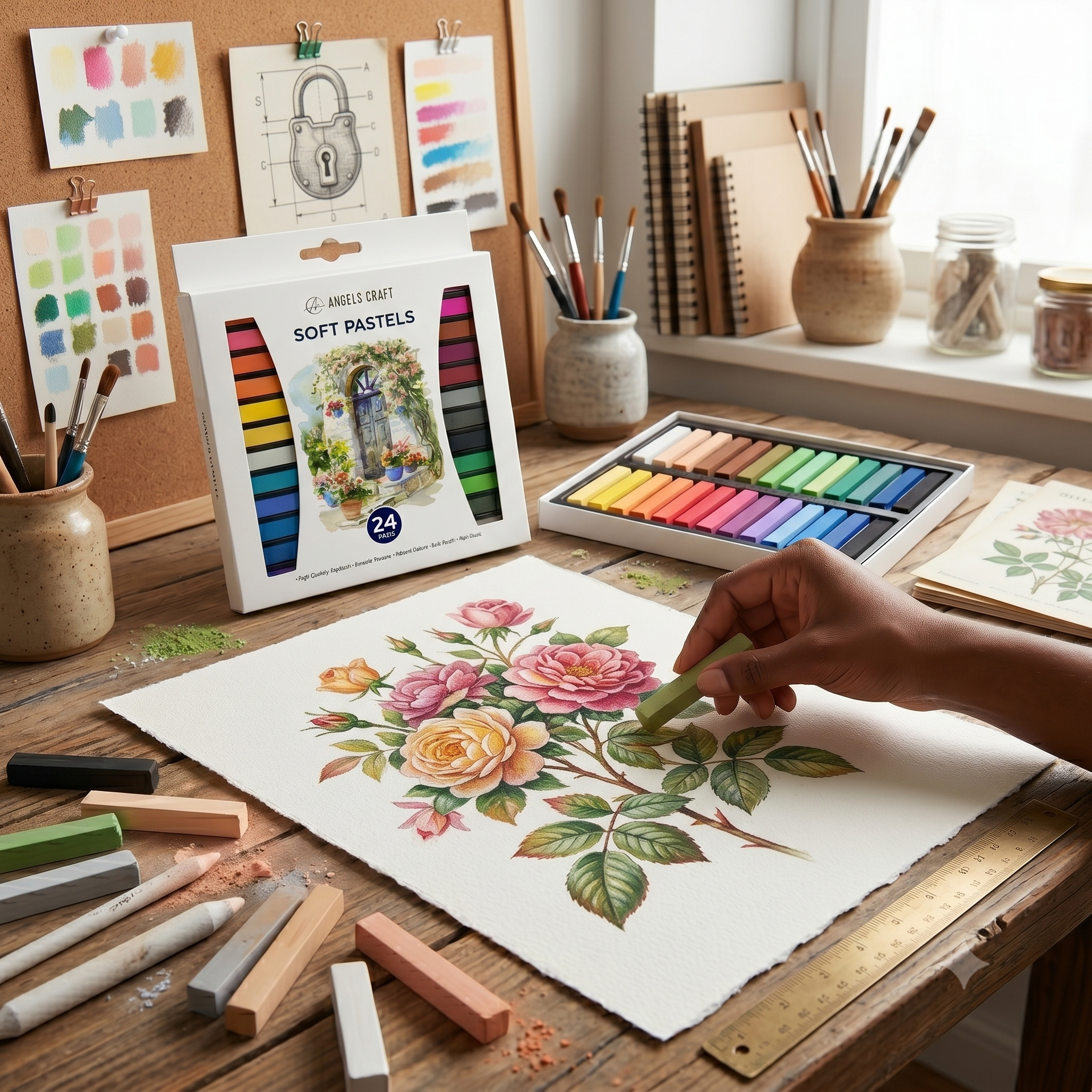 Square Soft Pastel Multicultural Set (24 Colors)