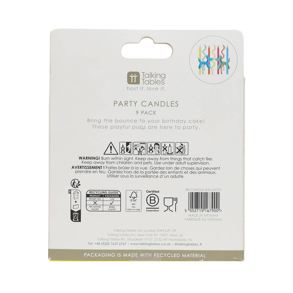Balloon Dog Birthday Candles - 9 Pack | Cake Candles |