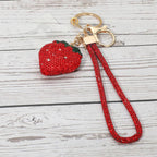 Bling Studded Strawberry Strap Keychain / Bag Charm / Phone Charm